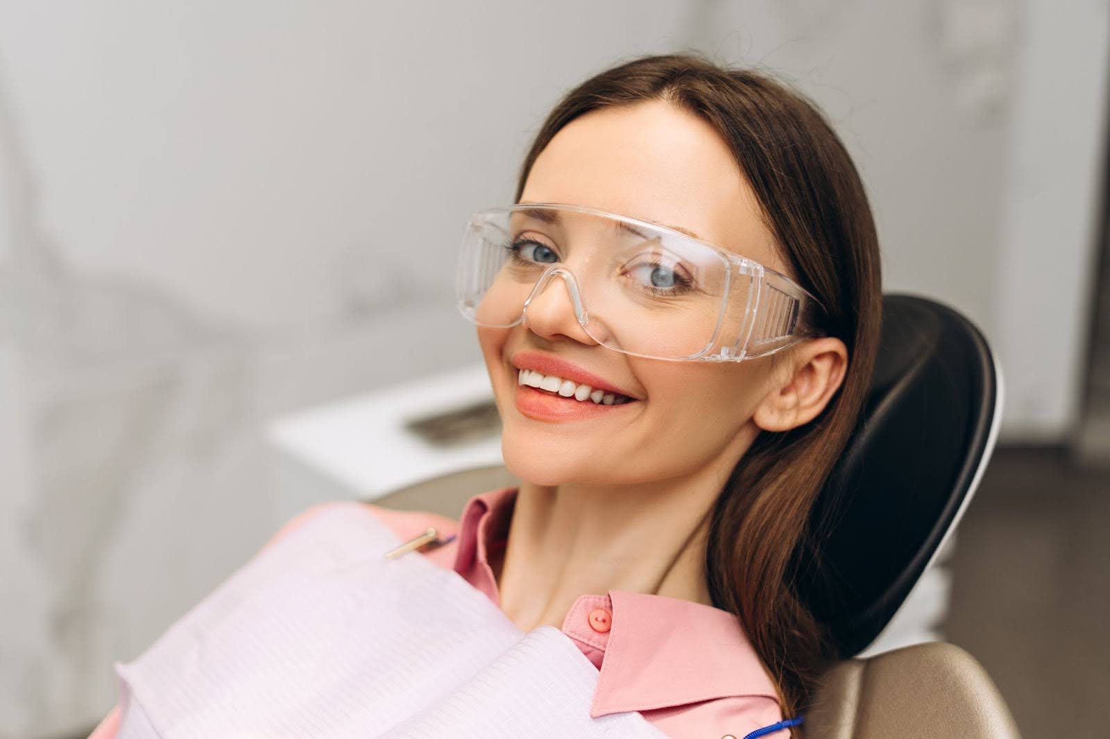 woman smiling at dentist
